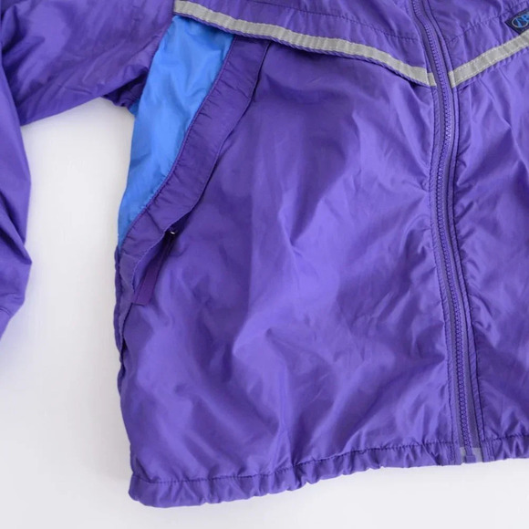 Vintage Banff Purple Gore-tex w Hidden Hood & Reflective Strips Windbreaker L - Picture 9 of 15